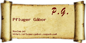 Pfluger Gábor névjegykártya